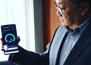 MVP shows off the 5G Huawei smartphone.