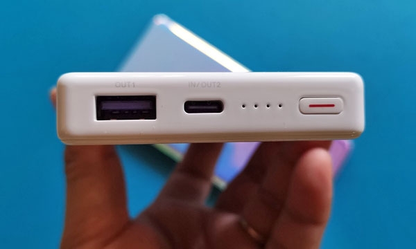 These are the input and output ports of the power bank.