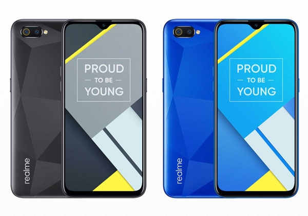 Realme C2 colors: diamond black and diamond blue.