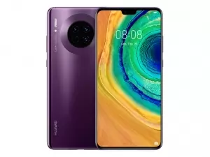 The Huawei Mate 30 in cosmic purple color.