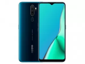 The OPPO A9 2020 smartphone in Marine Green color.