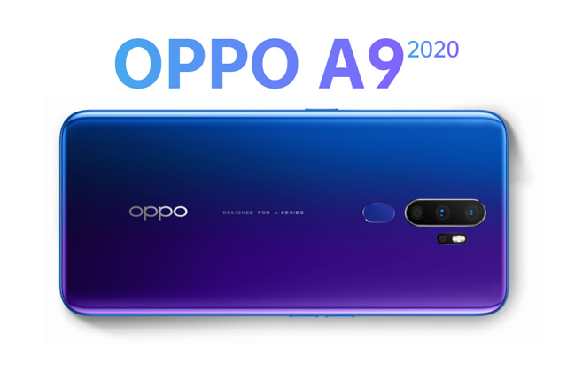 The OPPO A9 2020 in space purple color.