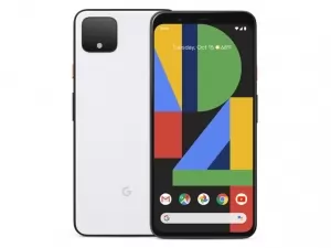 The Google Pixel 4 smartphone in Clearly White color.