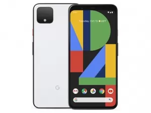 The Google Pixel 4 XL smartphone in clearly white color.