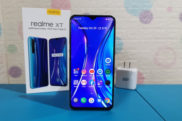 The Realme XT and its box.