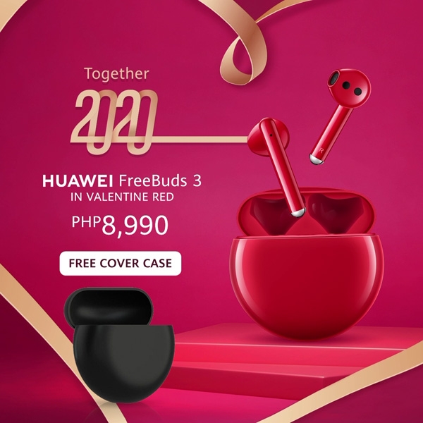 The Huawei Freebuds 3 Valentine Red promo.