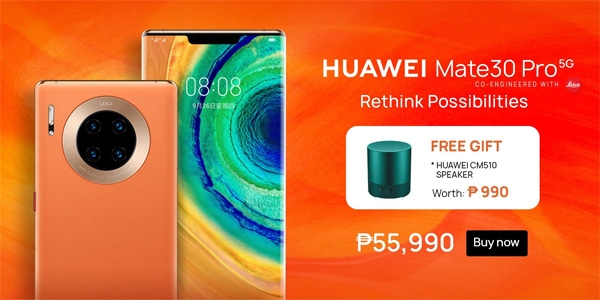 Huawei Mate 30 Pro 5G promo on Lazada.