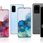 From left to right: Samsung Galaxy S20, Samsung Galaxy S20+ and Samsung Galaxy S20 Ultra.