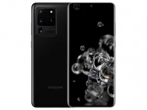 The Samsung Galaxy S20 Ultra 5G smartphone in black.