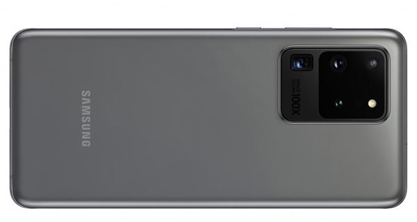 The back of the Samsung Galaxy S20 Ultra.