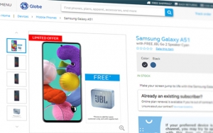 Samsung Galaxy A51 at Globe's online store.