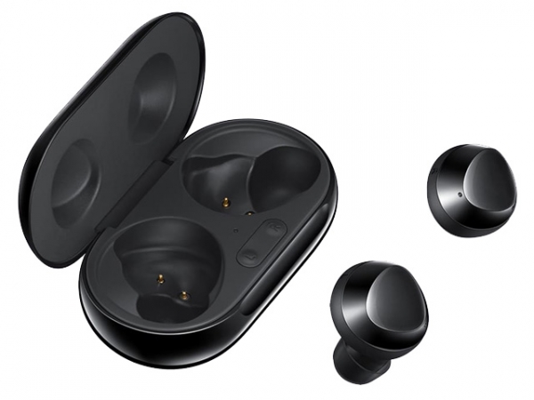 The Samsung Galaxy Buds+ in black.