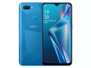 The OPPO A12 smartphone in blue.