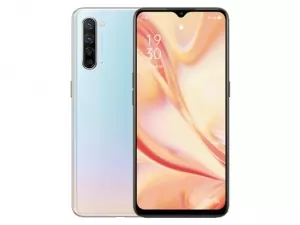 The OPPO Find X2 Lite smartphone in Pearl White color.