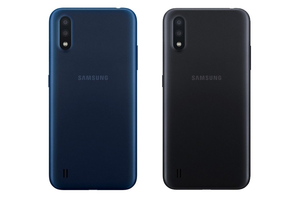 The Samsung Galaxy A01 comes in black or blue.