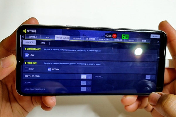 Call of Duty graphics quality on the Realme 6i.