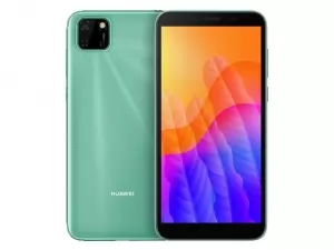 The Huawei Y5P smartphone in green.