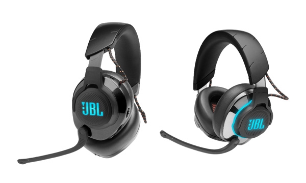The JBL Quantum 600 (left) and JB Quantum 800 (right) headphones.