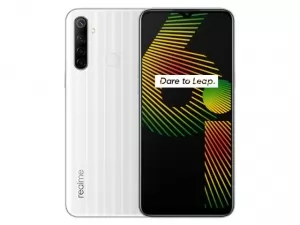The Realme 6i smartphone in White Milk color.