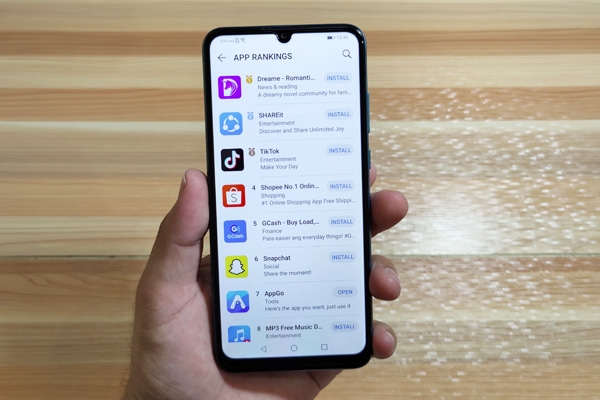 Top apps on the Huawei AppGallery.