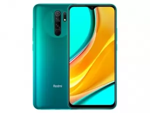 The Xiaomi Redmi 9 smartphone in Ocean Green color.