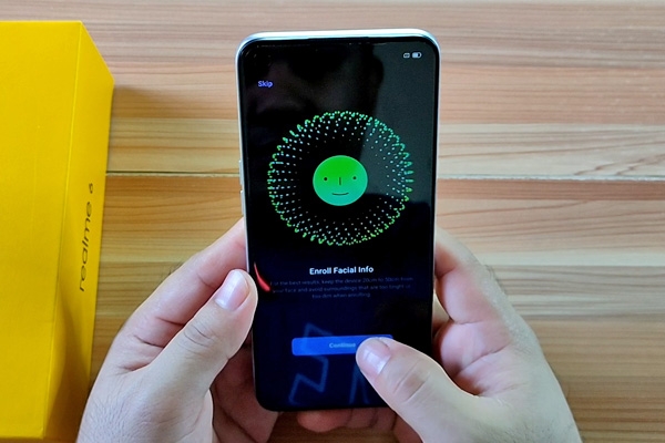 Setting-up face recognition on the realme 6.