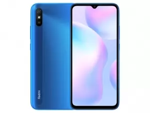 The Xiaomi Redmi 9A smartphone in blue.