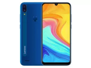 The Lenovo A7 smartphone in blue.