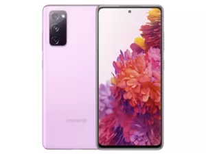 The Samsung Galaxy S20 FE smartphone in cloud lavender color.
