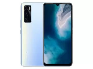 The vivo V20 SE smartphone in Oxygen Blue color.