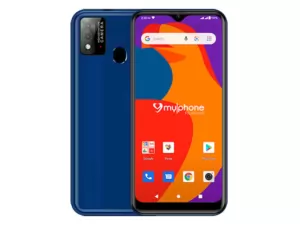 The MyPhone myWX2 smartphone in blue.