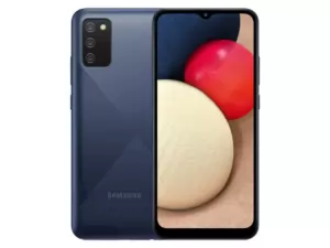 The SAMSUNG Galaxy A02S smartphone in blue,