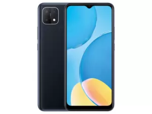 The OPPO A15s smartphone in Dynamic Black color.