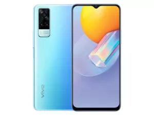 The vivo Y31 smartphone in Ocean Blue color.