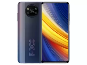 The POCO X3 Pro smartphone in Phantom Black color.