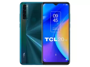 The TCL 20 SE smartphone in green.