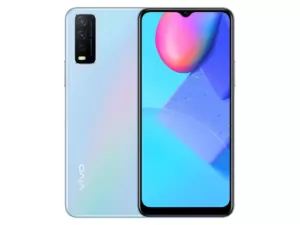 The vivo Y12s smartphone in Glacier Blue color.