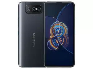 The ASUS Zenfone 8 Flip smartphone in Galactic Black color.