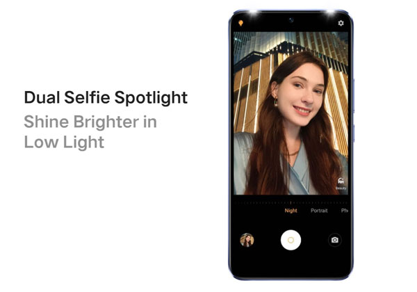 Dual Selfie Spotlight feature of the vivo V21 5G.
