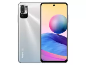 The Xiaomi Redmi Note 10 5G smartphone in Chrome Silver color.