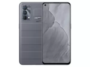 The realme GT Master Edition smartphone in Voyager Gray color.