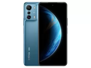 The Infinix Zero 5G smartphone in Horizon Blue color.