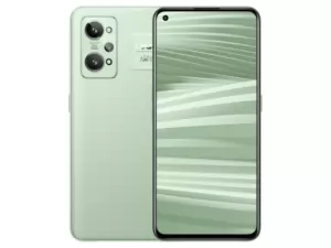 The realme GT 2 Pro smartphone in Paper Green color.