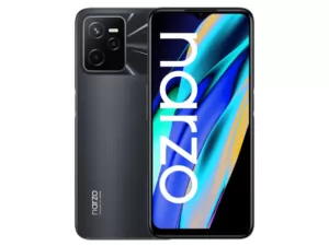 The realme narzo 50A Prime smartphone in black.