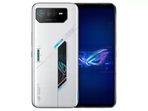 The ASUS ROG Phone 6 smartphone in white.