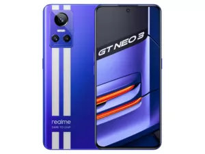 The realme GT Neo 3 smartphone in Nitro Blue color.