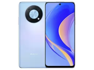 The Huawei nova Y90 smartphone in Crystal Blue color.