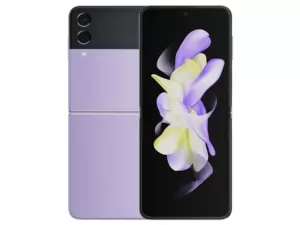 The Samsung Galaxy Z Flip 4 smartphone in Bora Purple color.