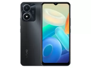 The vivo Y02s smartphone in Fluorite Black color.
