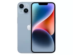 The iPhone 14 smartphone in blue.